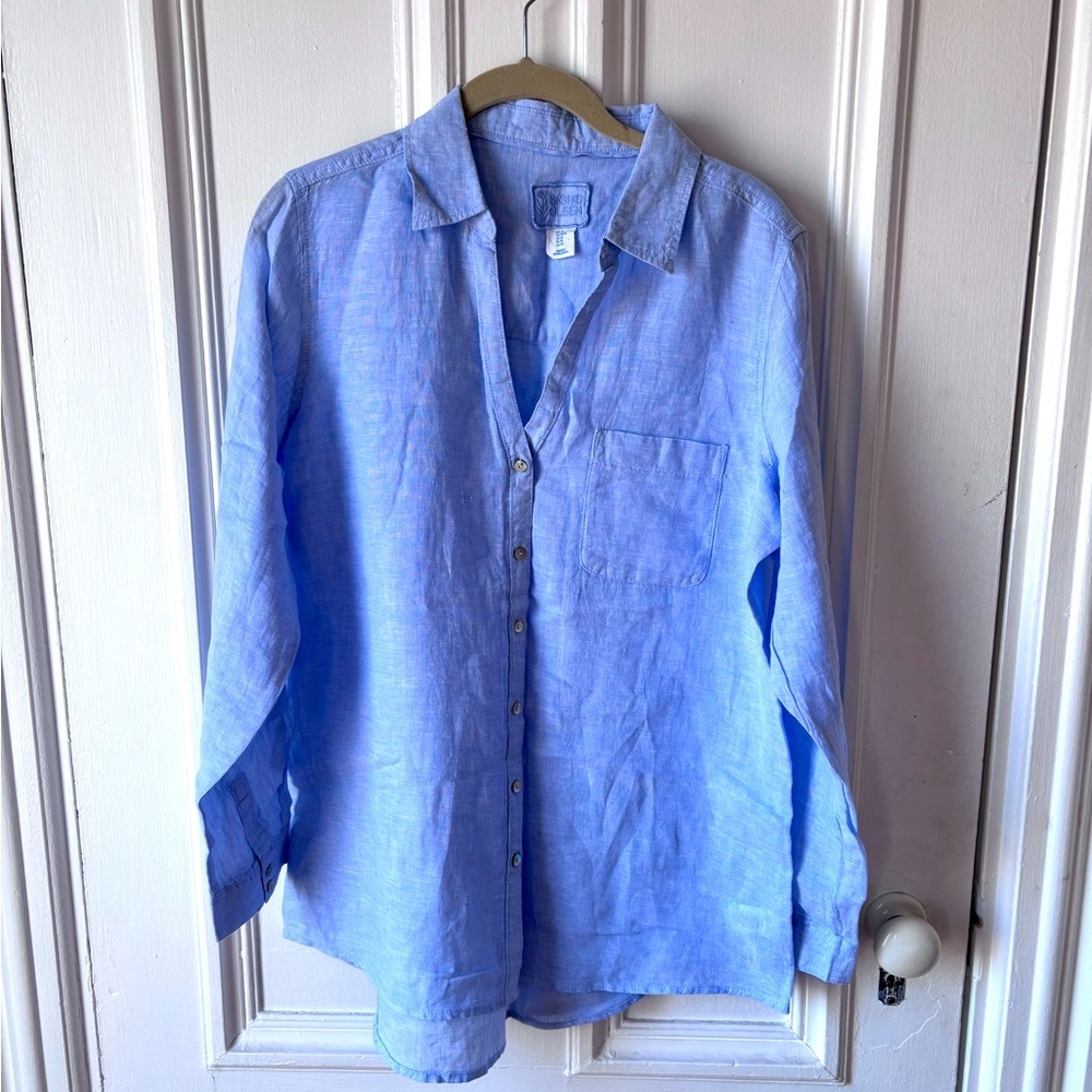 Sigrid Olsen Blue Button Down Shirt